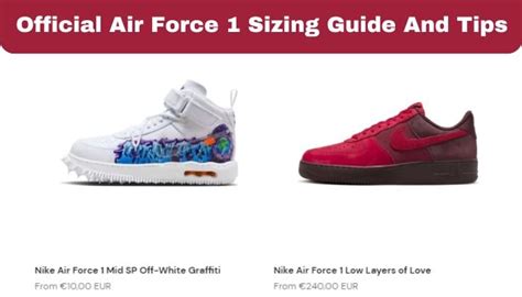 Official Air Force 1 Sizing Guide and Tip